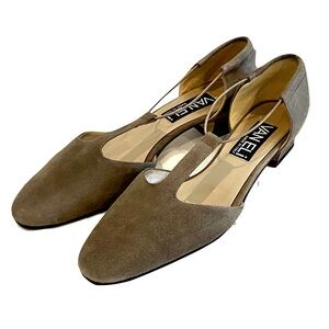 Vaneli Heels in Taupe Suede Leather Slip-on Casual / Dressy Flats Size 7 1/2 N